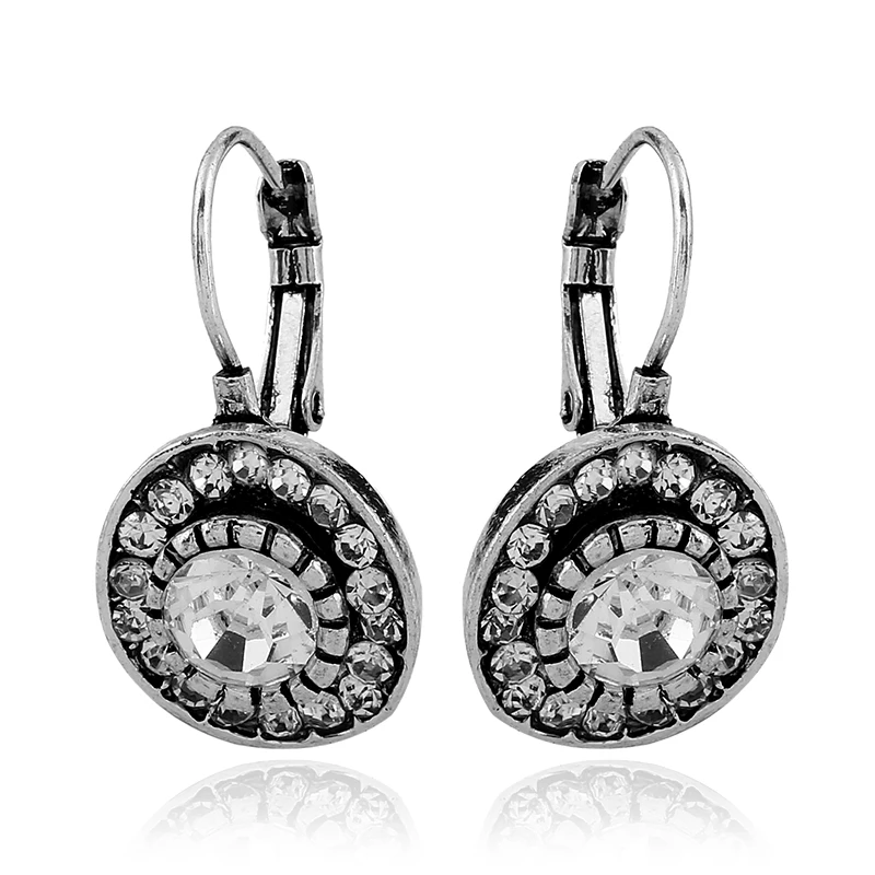 

MIARA.L Retro Style Color Gold Ribbon Round Red Green Resin Earrings with Female Anti - allergic Alloy Accessories for Wholesale
