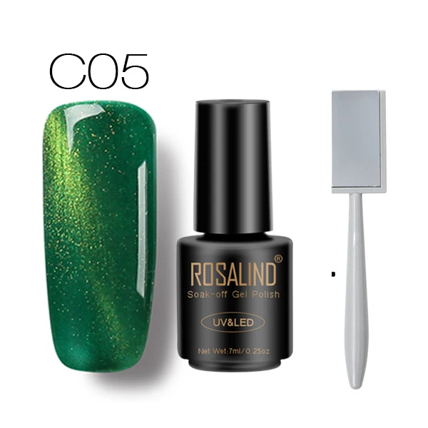 C05 with Magnet ROSALIND магнит кошачьи глаза 30 цветов Гель-лак для ногтей Светодиодный УФ Гель-лак для ногтей Полупостоянный 7 мл Гель-лак для ногтей - Цвет: C05 with Magnet