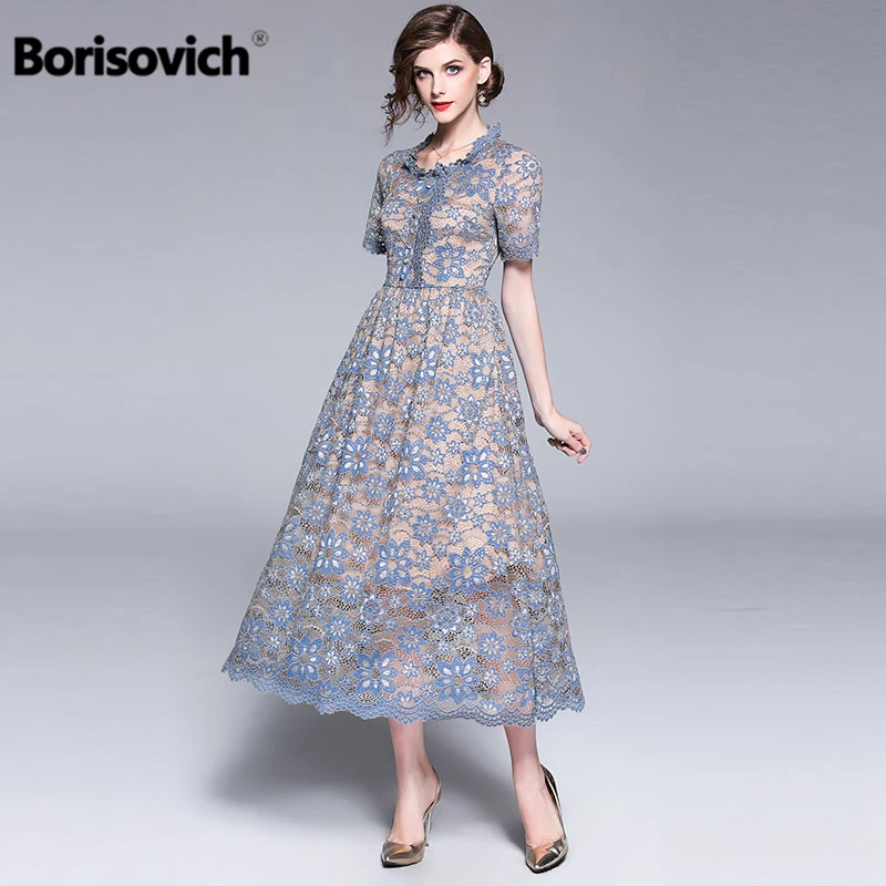 Borisovich высококачественное женское кружевное длинное платье Новинка 2018 Летняя