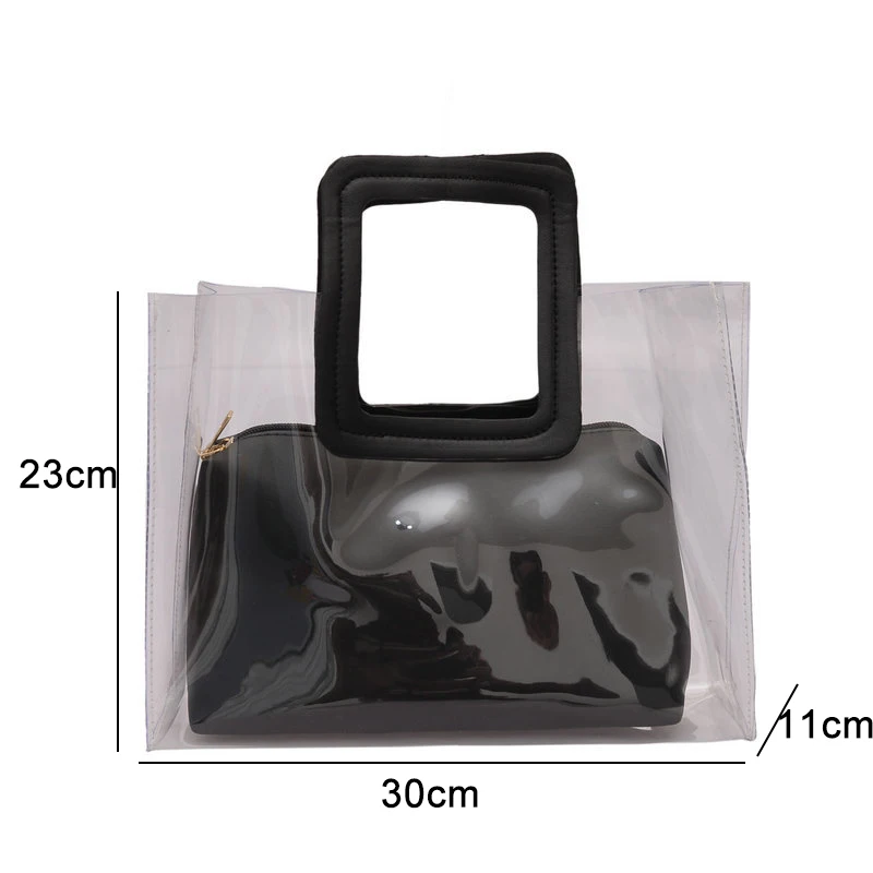 Youda Spring Fashion Simple Female Transparent Shopping Handbags Original Sweet Tote Portable Solid Color Leisure Composite Bag | Багаж и