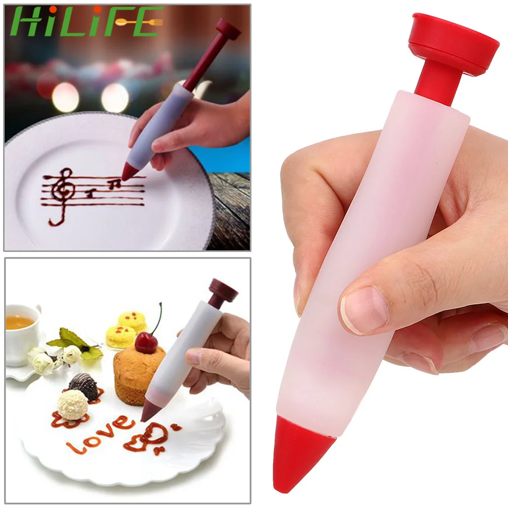 HILIFE силиконовая пищевая ручка для украшения торта, инструменты для шоколада, варенья, сиропа, крема, глазурь для печенья, Кондитерские насадки