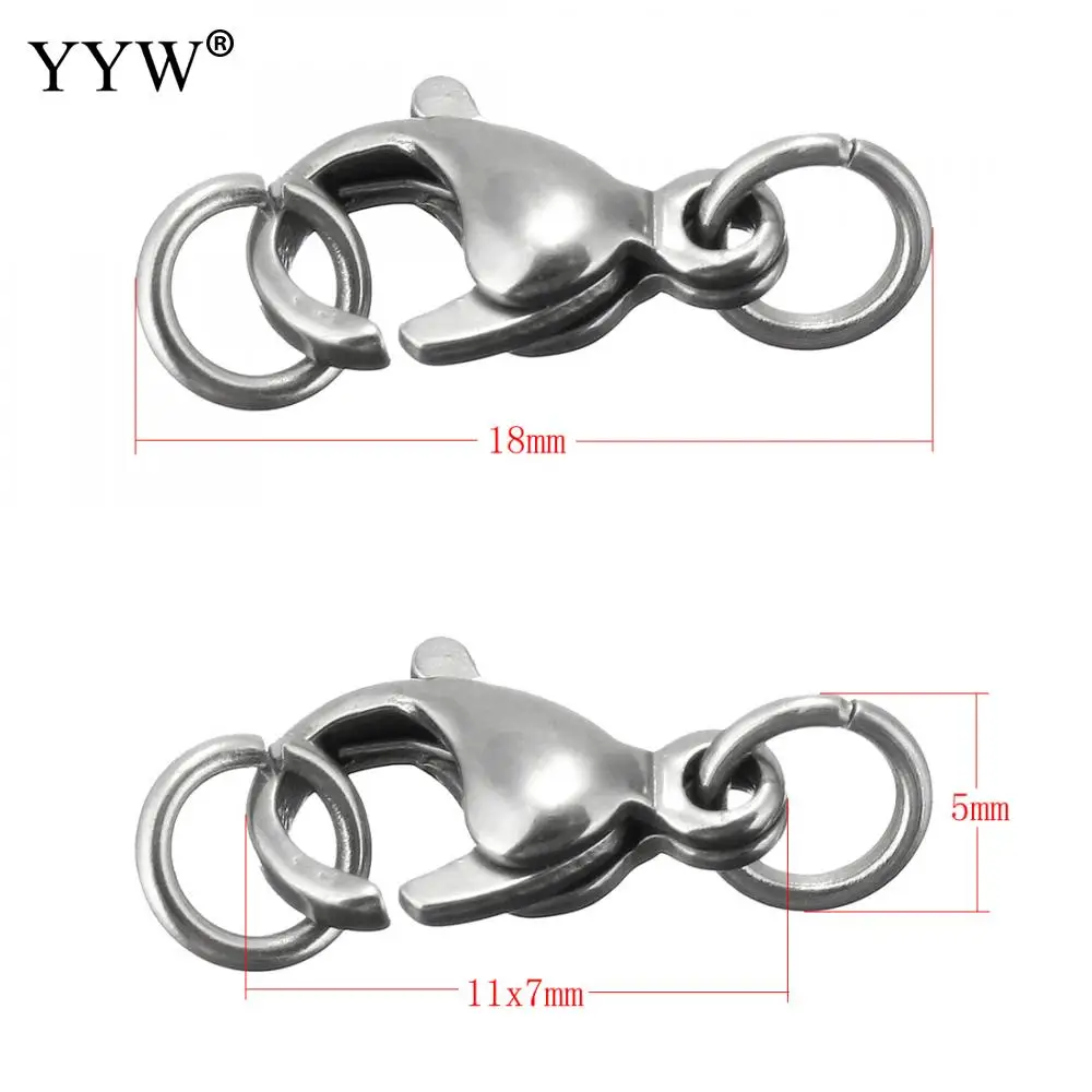 10 комплектов из нержавеющей стали застежка лобстер с соединительной планкой