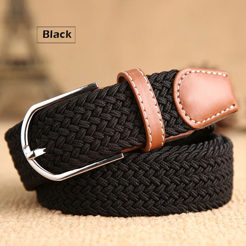 MEDYLA 100-120x3.2cm New mens casual Stretch Woven Belt Women's Child Elastic Belts For Jeans knitted belts