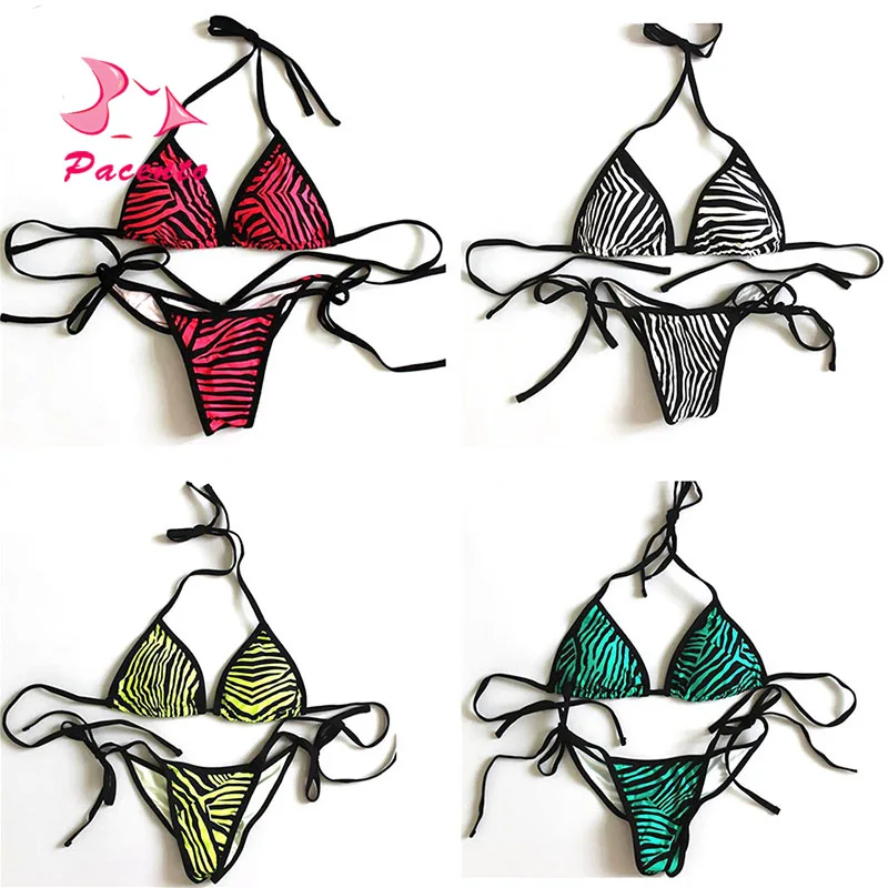 Pacent Спагетти ремень сексуальные микро бикини бразильский G Строка Купальники для