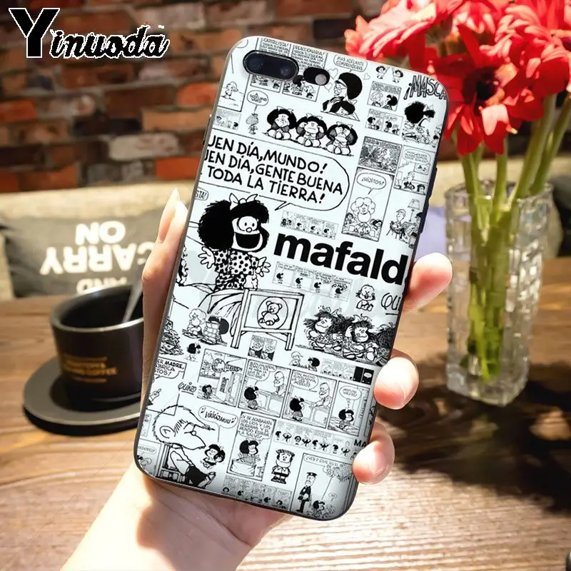 Yinuoda Mafalda классические имиджевые картины Чехол для мобильного телефона чехол для iPhone 7 plus X 6 6 S 7 8 8 Plus 5 5S чехол