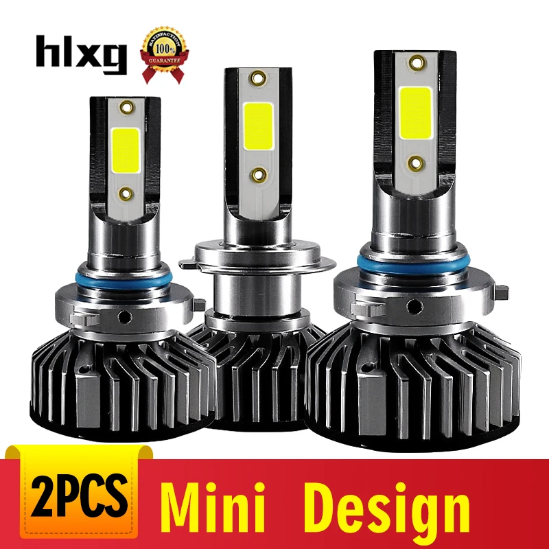 Hlxg 1 шт. набор мини дизайн H7 светодиодный HB4 H11 огни автомобиля HB3 9005 9006 5000k 8000K 6000k 50W