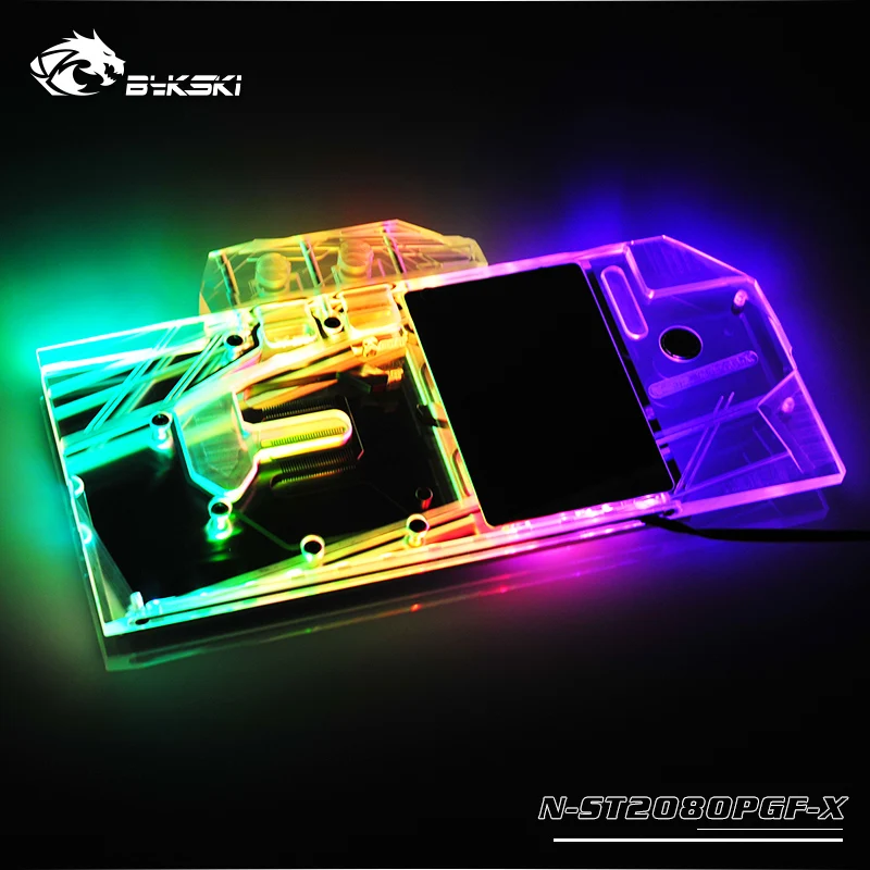 Bykski блок воды для ZOTAC RTX 2080-8GD6 PGF OC12, охладитель GPU, блок охлаждения 12v 4pin, 5v 3pin свет, N-ST2080PGF-X