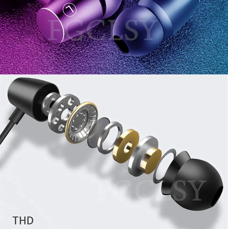 FGCLSY NEW Wired Earphone 3.5mm In-Ear Sport Headset with microphone Music Earbuds Stereo Gaming Earphone for iPhone 6 6s
