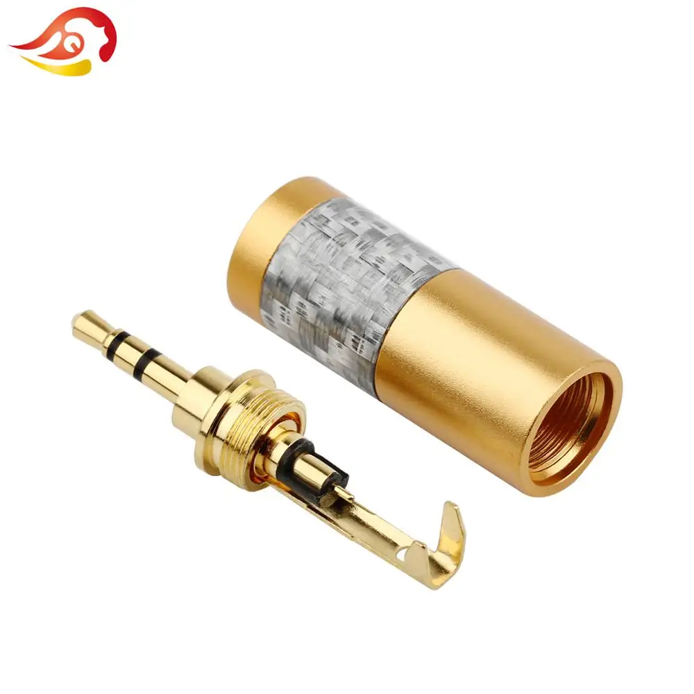 QYFANG 2.5mm Carbon Fiber 3/4 Poles Stereo Audio Jack Mini Earphone Plug Headphone Solder Wire Connector 90 Degree Bend Plugs |