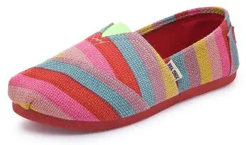 Colorful one Женские модные туфли на плоской поверхности для ленивых, эспадрильи, Женская парусиновая обувь, женские лоферы, эспадрильи, женская обувь на плоской подошве, Размеры 35-44 - Цвет: Colorful one