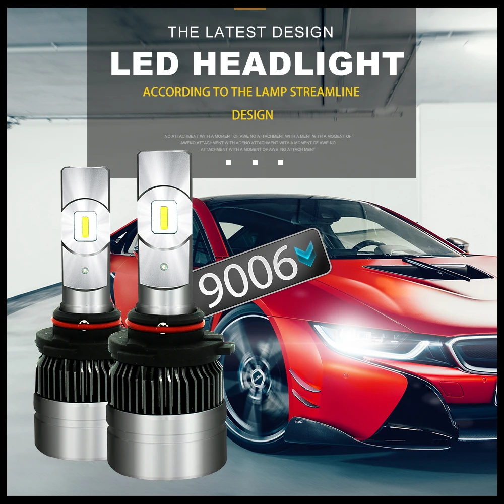 2018 RS 9006 HB4 фары лампы высокой мощности 6500K 72W 8000lm мини вентилятор|Передние LED-фары