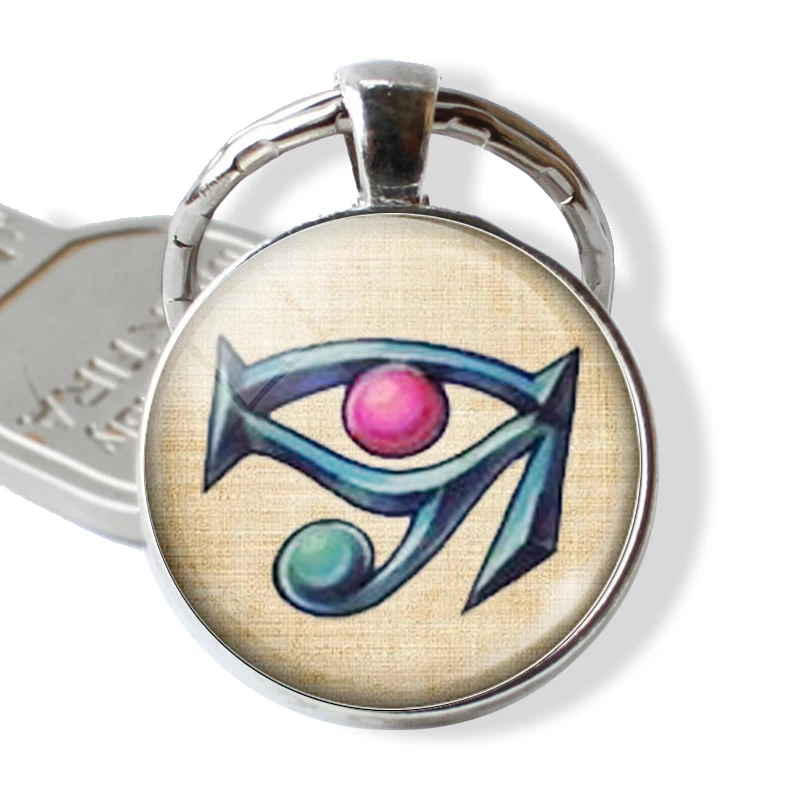 Старинный Египетский брелок Ankh Anubis стеклянный кабошон металлическая цепочка для