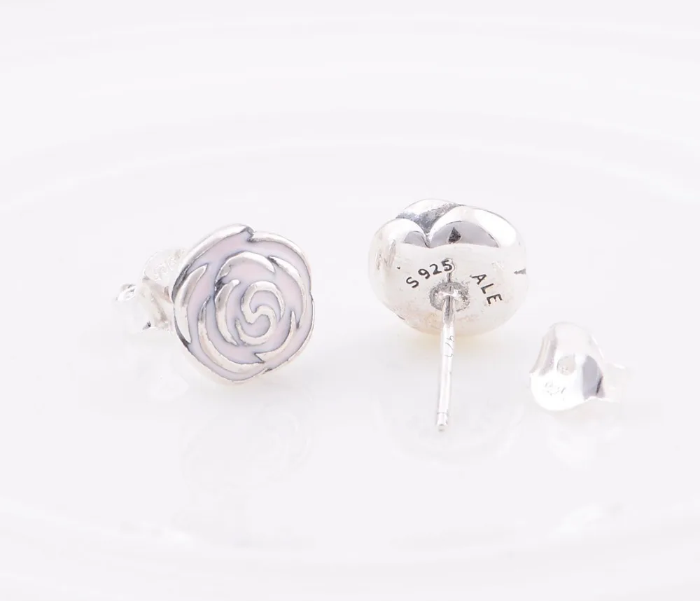 New Arrival 925 Sterling Silver Mothers Day Pink Enamel Studs Earrings top fashion jewelry High quality | Украшения и аксессуары