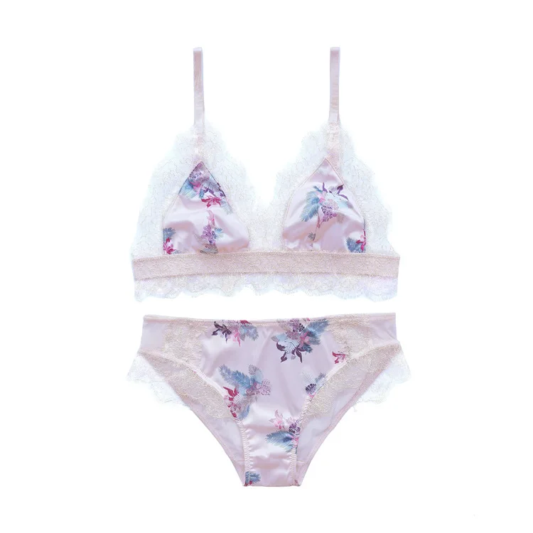 SP & CITY французский с принтом треугольная чашка кружевной комплект бюстгальтером