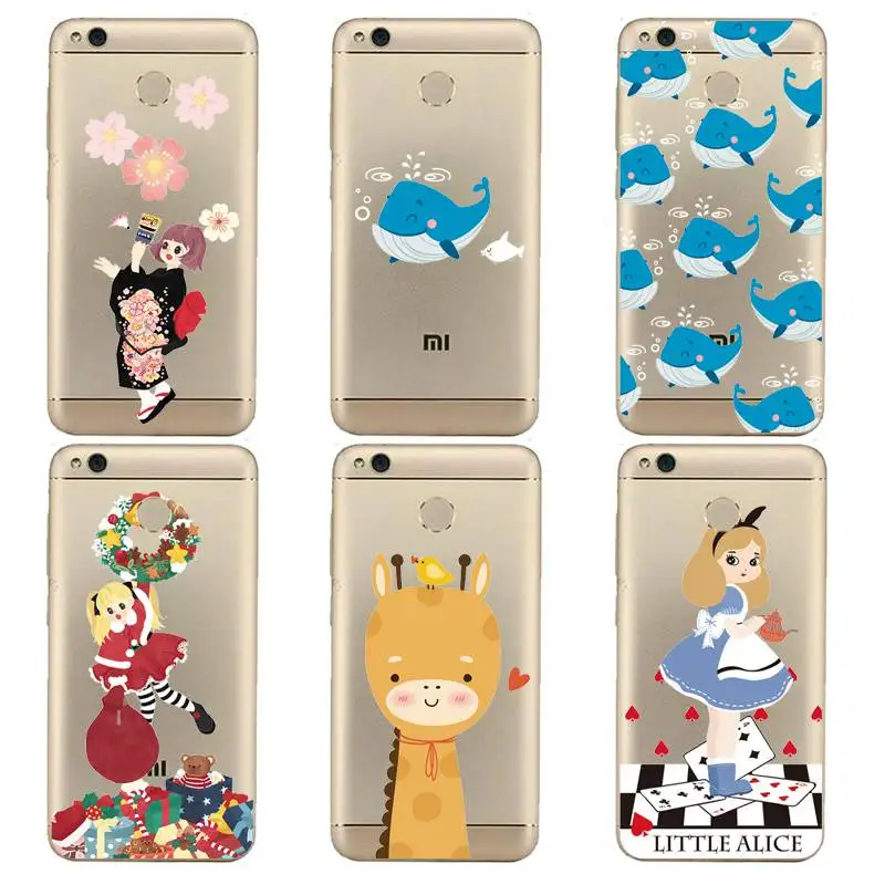 Мягкий прозрачный чехол для телефона из ТПУ с рисунком вишни xiaomi redmi 4x 4a note5a note4x 5S