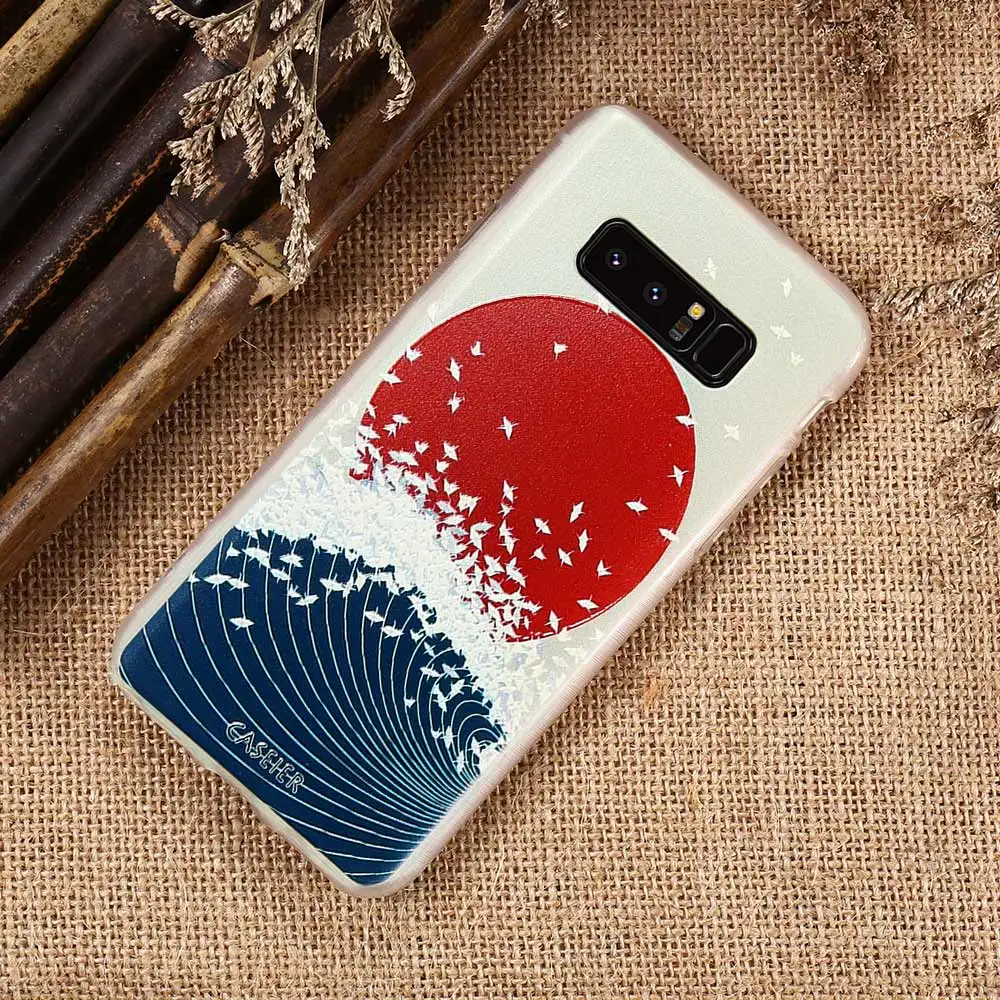 CASEIER Phone Case For Samsung Galaxy S6 S7 Edge S8 Plus Note 8 Cases Soft TPU Ultra-thin Japanese Style Cover Vintage Shell |