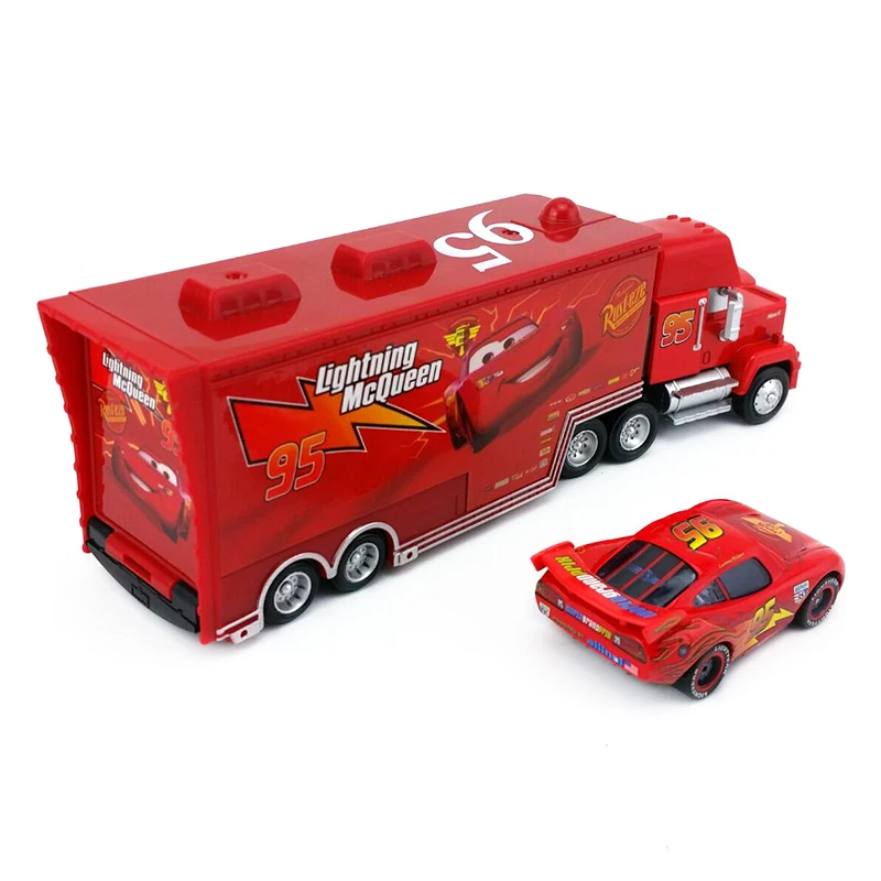 Disney «Тачки» № 95 Mack гонщика Грузовик& Lightning McQueen игрушечный автомобиль модель 1:55 Свободные дети мальчик подарок