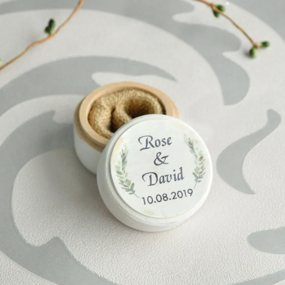 Personalised Wreath Ring Box Proposal Ring Box Rustic Wedding Ring Box Engagement Gift Valentines Gift