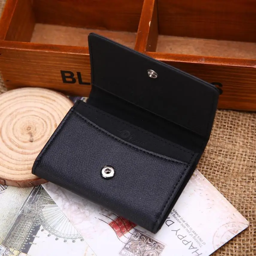 Женский и мужской кожаный держатель для карт чеков органайзер складной кошелек