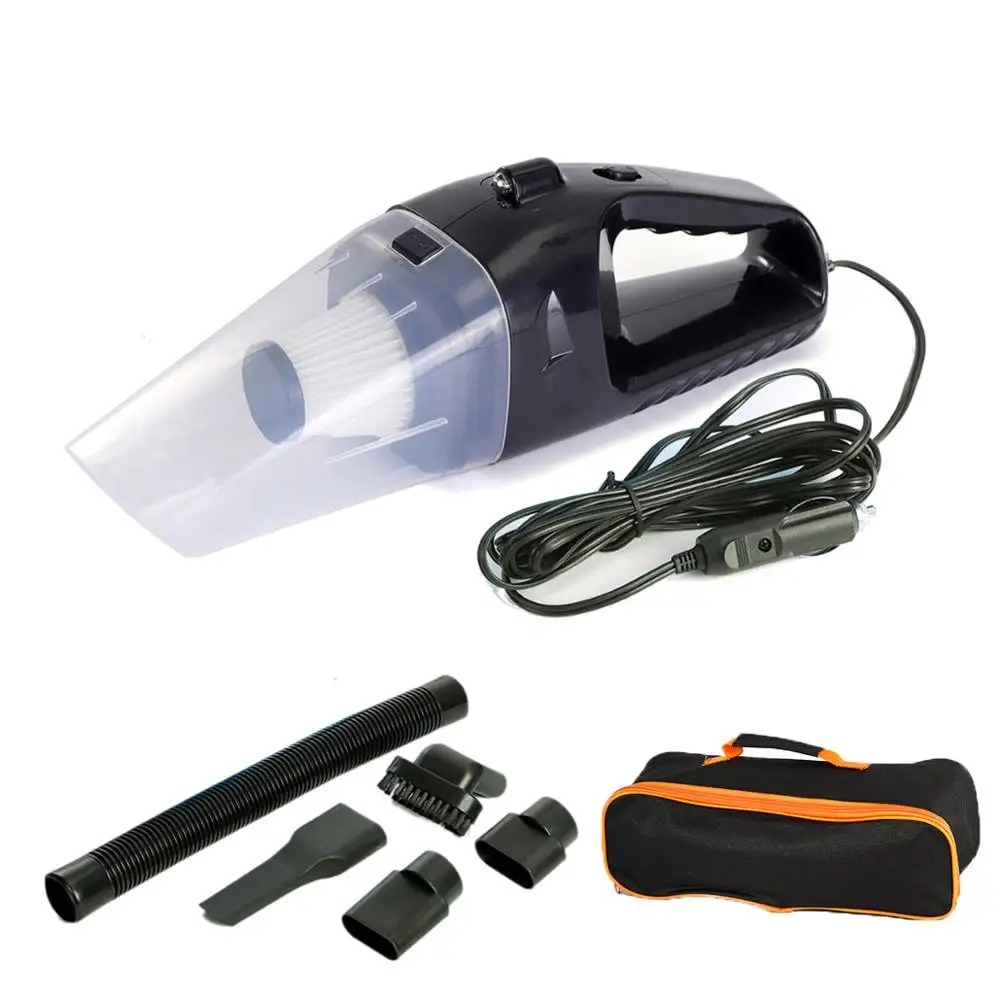 black and bag Русский сток 12V 120W Портативный ручной вакуумный пакет для хранения черный автомобильный пылесос DC очиститель Мокрый Сухой двойной Применение машинный вакуумный высокий мощный - Цвет: black and bag