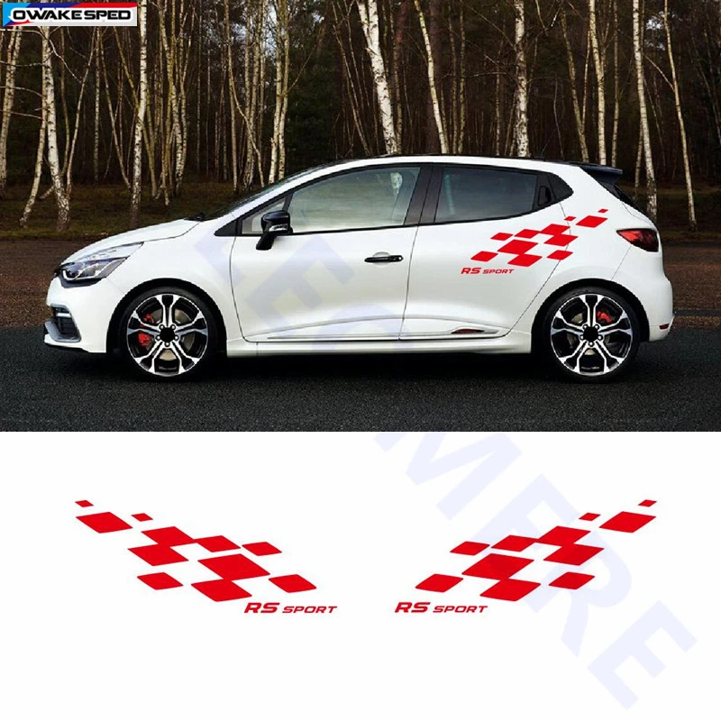 RS Sport Стайлинг Автомобильная дверь боковой Декор Наклейка гонки решетка графика