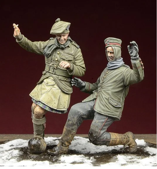 1/35 полимерные фигурки наборы моделей WWII футбол рождественское перемирие 2 фигуры