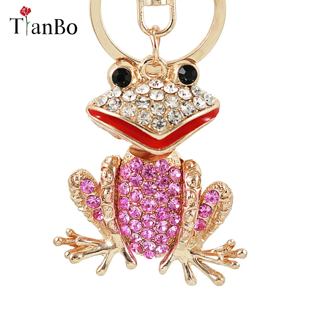 Автомобильный брелок TianBo Frog милый розовый кристалл горного хрусталя Подвеска в