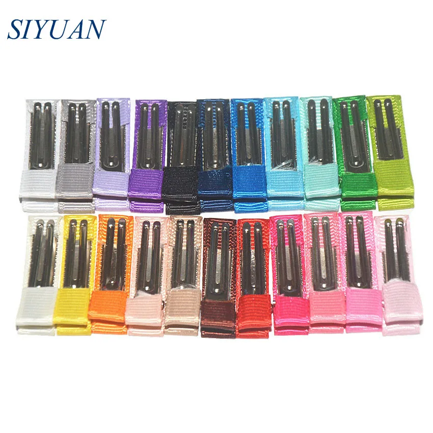60pcs/lot high quality 1.38 inch Mini DIY Satin Ribbons Clips Girl Colorful Alligator Hair pins JZ03 |