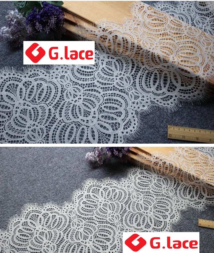 GLACE 9 м/лот Wide25cm Волнистые Стиль кружево с ресничками ткань украшения для одежды