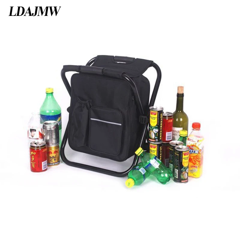 値段 Ldajmw折りたたみ釣り椅子のバックパックトラベル収納クーラーバッグ多機能ハイキングキャンプビーチレジャーアイスバッグ椅子
