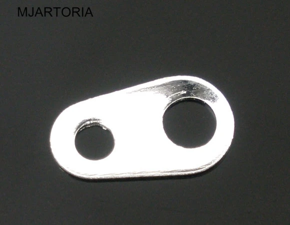 Горячее предложение 2x1000 шт посеребренное ожерелье концы бирка на цепи застежка