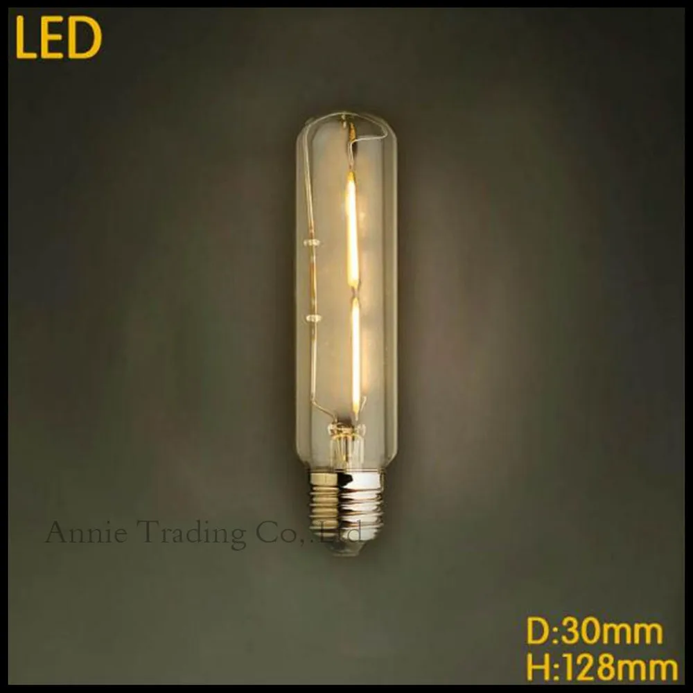220V 2W/3W/4W/6W светодиодный Лампа накаливания Эдисона c E27 T10 T185 T225 T300 Винтаж длинные