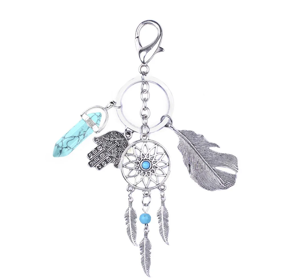 08 Artilady dreamcatche брелок для ключей boho ювелирные изделия перо брелок для женщин ювелирные изделия подарок - Цвет: 08