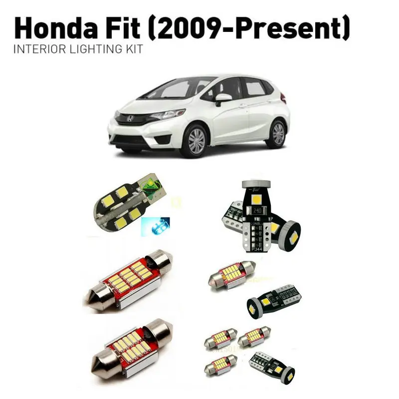 

Led interior lights For Honda fit 2009+ 6pc Led Lights For Cars lighting kit automotive bulbs Canbus car-styling