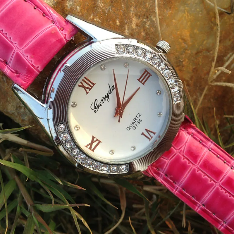 Хит продаж! Модные женские туфли Часы римскими цифрами Повседневные платья часы