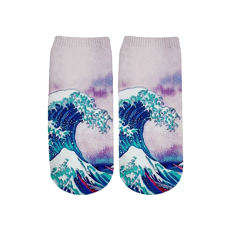 PLstar Cosmos art Япония Kanagawa морские носки для серфинга летние модные 3D хлопковые