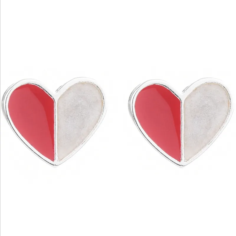

2019 New Brincos Brinco Hot Sale Network Explosion Authentic Heart Glaze Stud Earrings For Women Fashion Jewelry