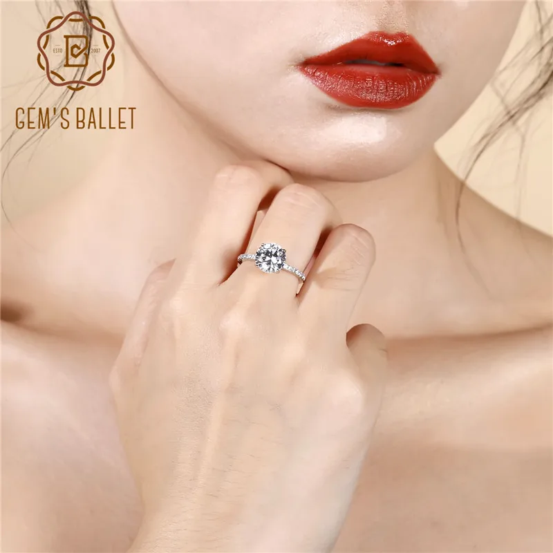 Жемчужный балет 3.45Ct круглый натуральный кубический цирконий обручальное кольцо 925 пробы Серебряное кольцо для женщин ювелирные изделия Прямая поставка