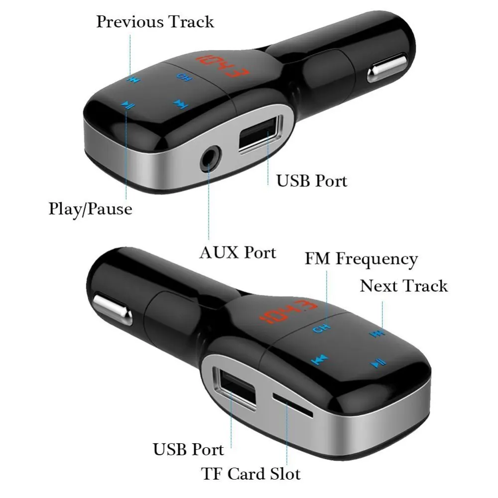 FM-передатчик Bluetooth радиоадаптер автомобильный комплект с двумя USB-выходами