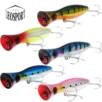 1pcs popper fishing 3d augen with treble hooks 12cm 40g topwater hard lure soft plastic isca artificial fishing lure tackles