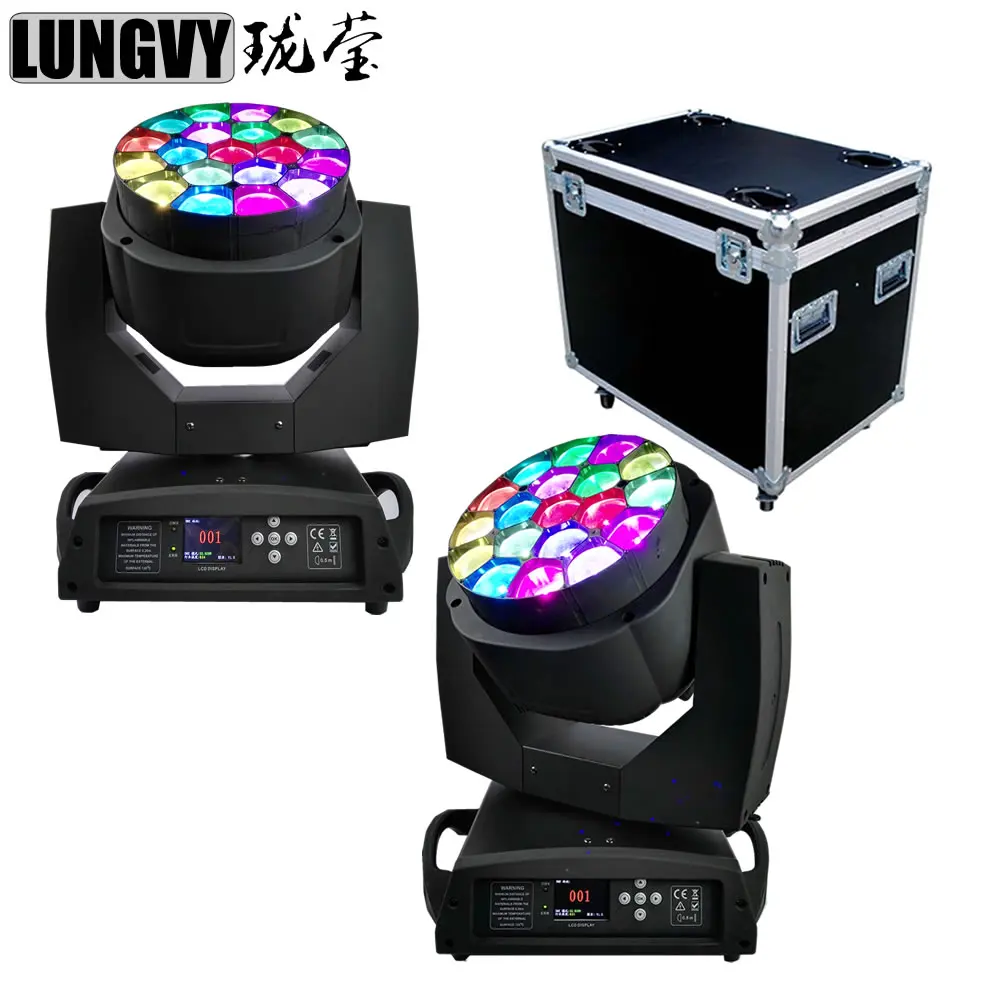Бесплатная доставка 2 шт./лот Flightcase упаковка 19*15 Вт 4 в 1 Светодиодная Подвижная