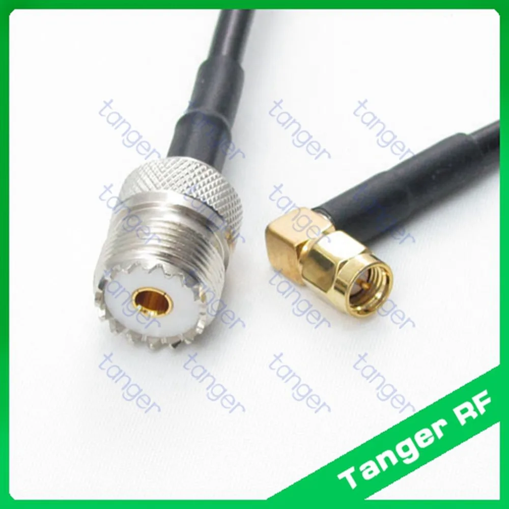 Горячая продажа UHF Женский Разъем SL16 SO239 к SMA штекер правый угол RF RG58 Pigtail Перемычка