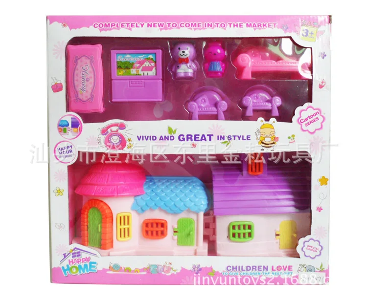 Игрушечный домик для девочек имитация мебели комнаты вилла натуральный дом