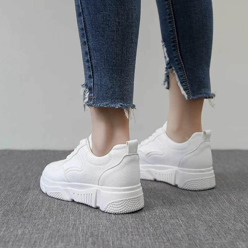 

2020 Spring New White Women's Casual Shoes Platform Sneakers Women Breathable Solid Tenis Footwear Zapatillas Mujer Deportiva