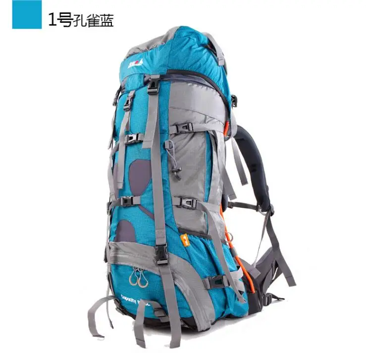 Peacock blue 85L отличное качество водонепроницаемость Анти-Царапины нейлон открытый альпинизм рюкзак путешествия рюкзак Открытый Кемпинг A5144 - Цвет: Peacock blue