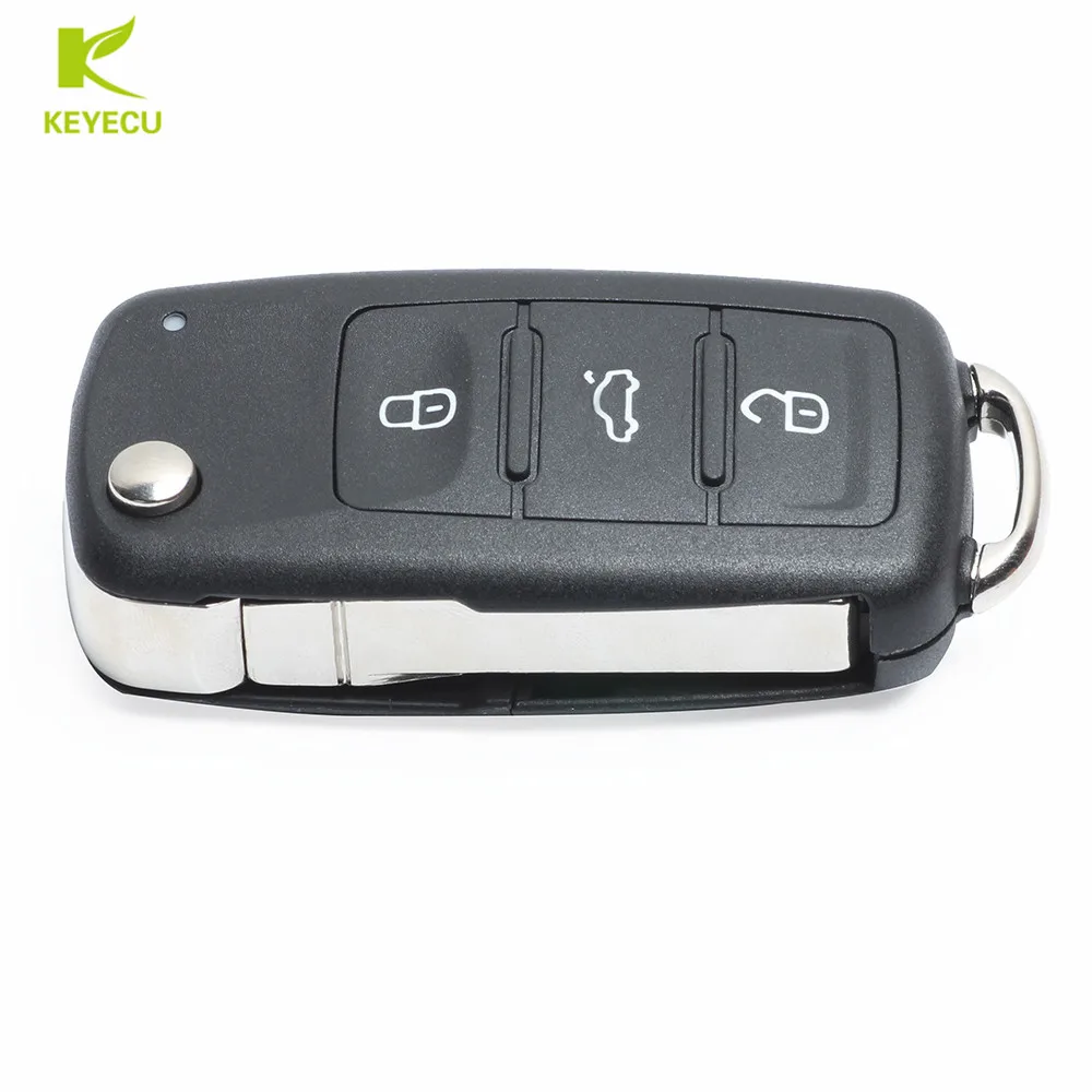 Оригинальная запасная флип кнопка KEYECU для VW Volkswagen Toureg Beetle Golf Jetta 2011 2015 5K0 837 202 AD|fob|fob