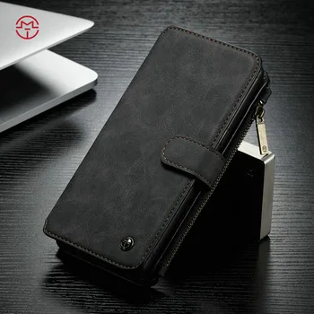 Black Чехол CaseMe для samsung Galaxy S10 S10 плюс съемный защитный чехол-бумажник на магните Чехол Слот для карт памяти кожаный чехол сумка для samsung S10e - Цвет: Black