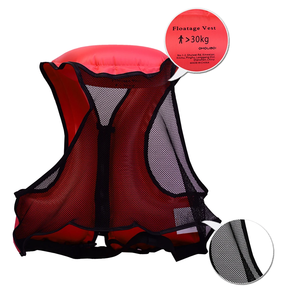 Взрослый надувной жилет для плавания спасательный сноркелинга плавающее