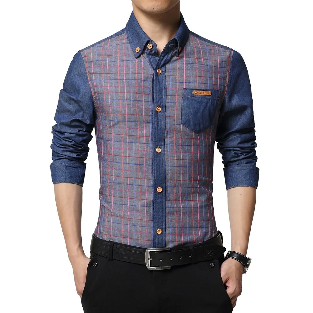 Новые весной и летом 2016 года мужская рубашка с длинным рукавом оптовая продажа