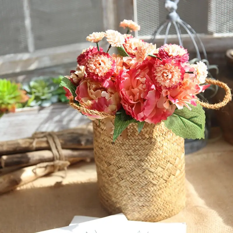 Романтический розовый пион шелковый цветок для свадебного декора искусственный